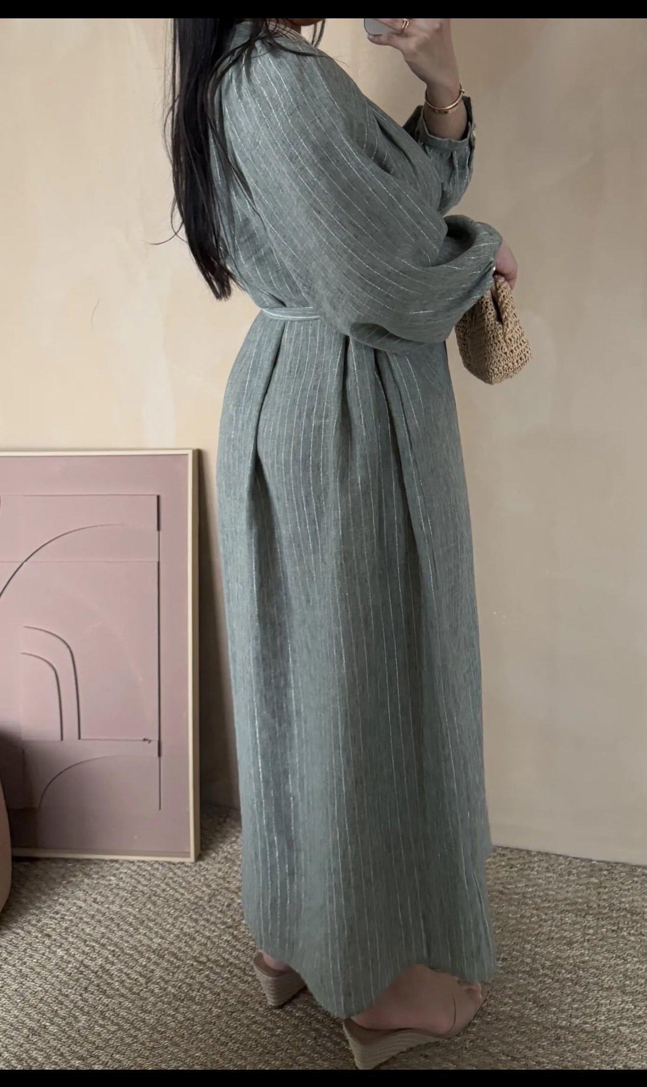 Robe longue avec ceinture