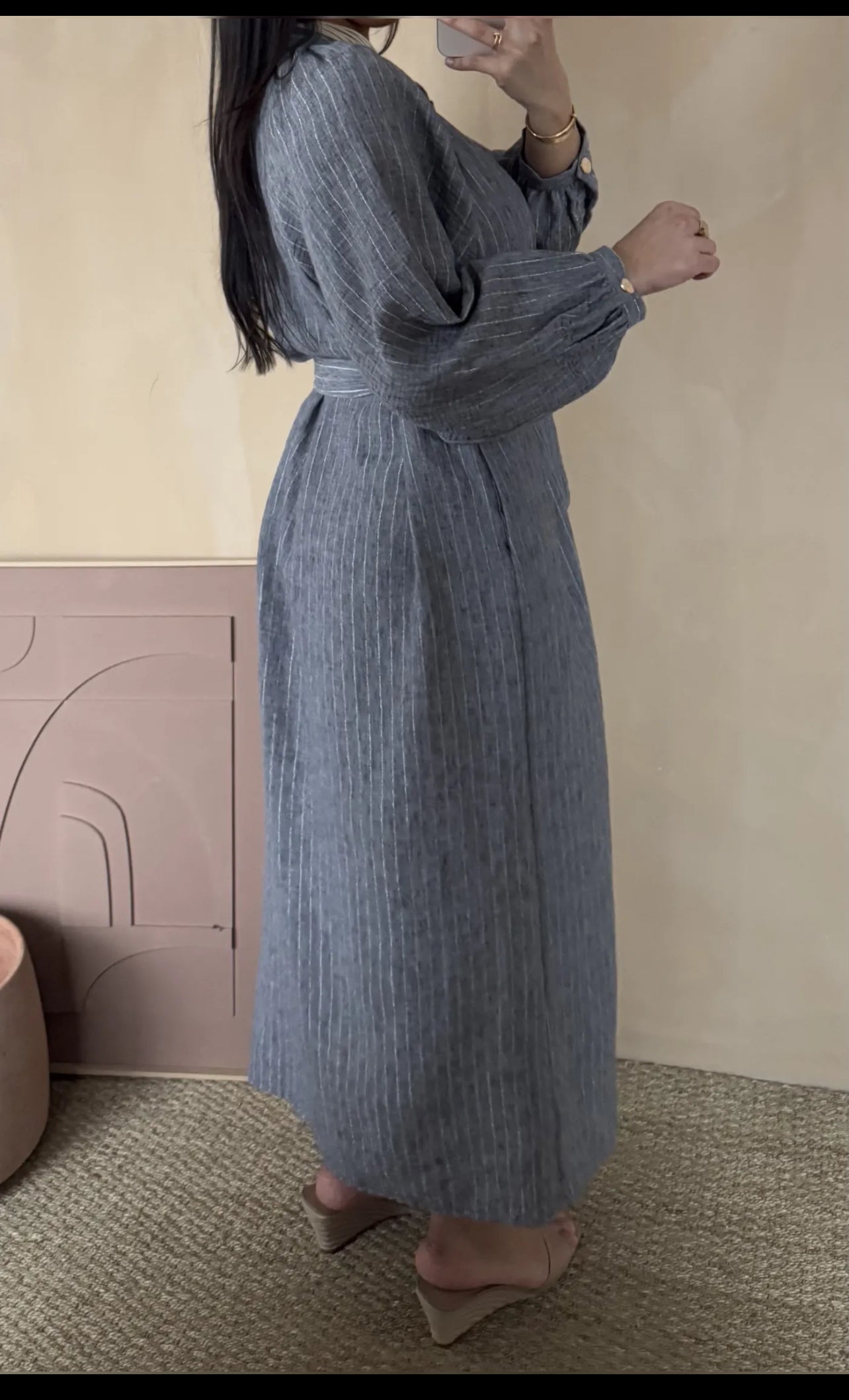 Robe longue avec ceinture